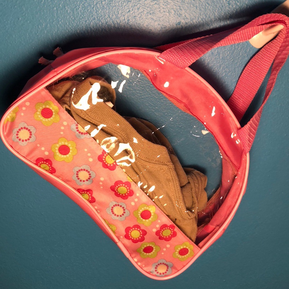 Floral clear pink tote purse